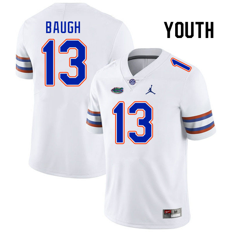 Youth #13 Jadan Baugh Florida Gators College Football Jerseys Stitched-White